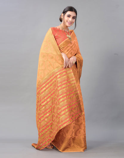 Peach Cotton Silk Saree | Sudathi