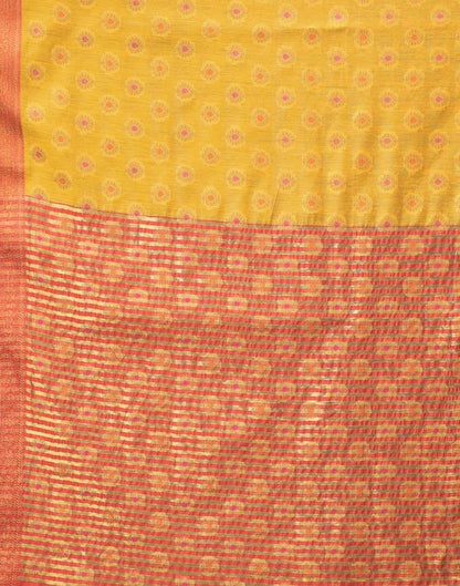Turmeric Yellow Cotton Silk Saree | Sudathi