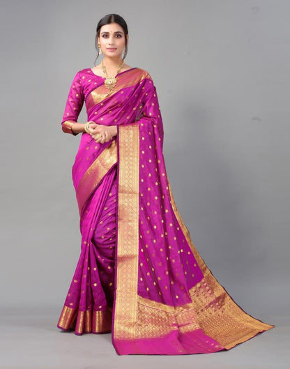 Purple Banarasi Chanderi Silk Saree | Sudathi