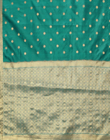 Rama Green Chanderi Silk Saree | Sudathi