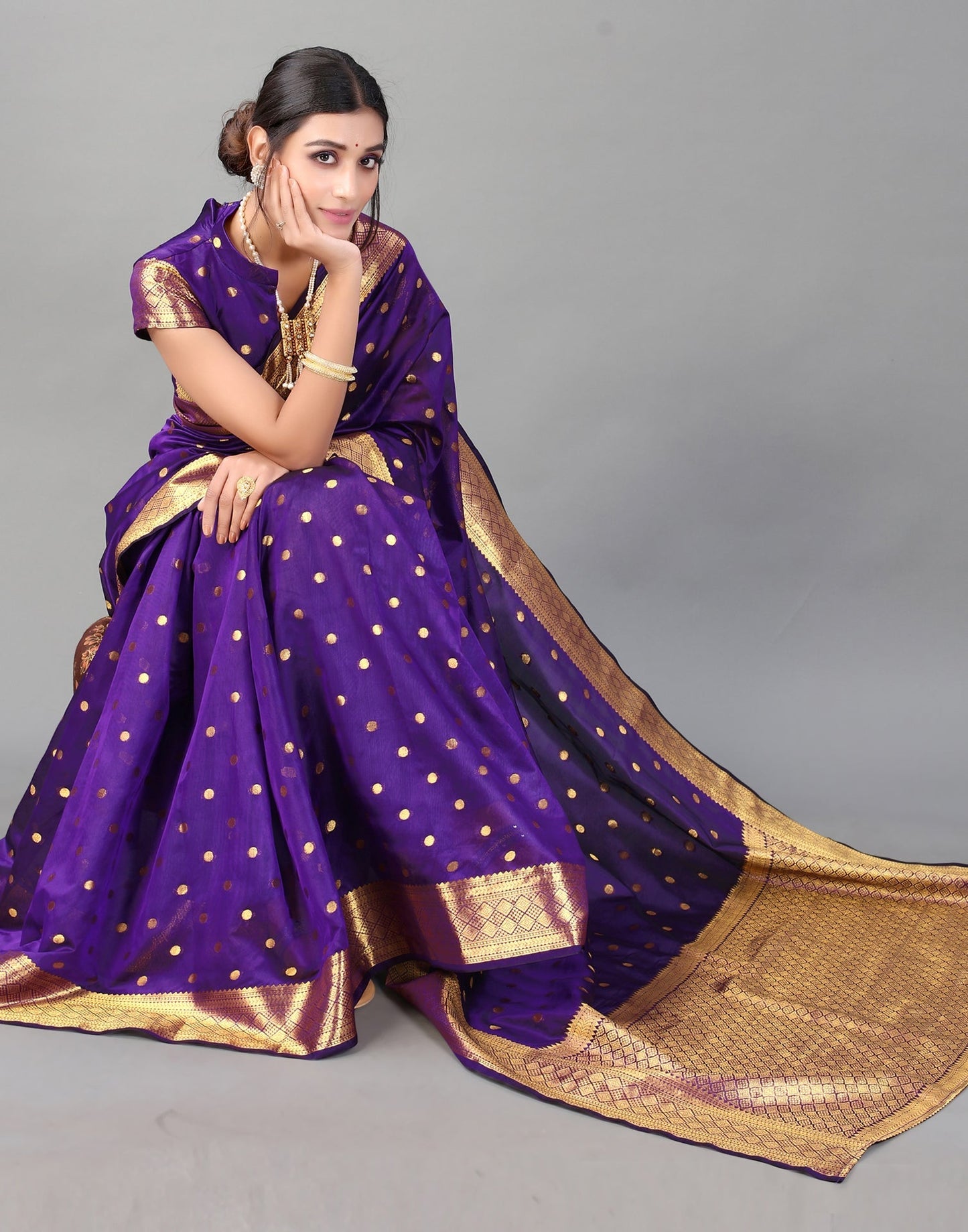 Violet Chanderi Silk Saree | Sudathi