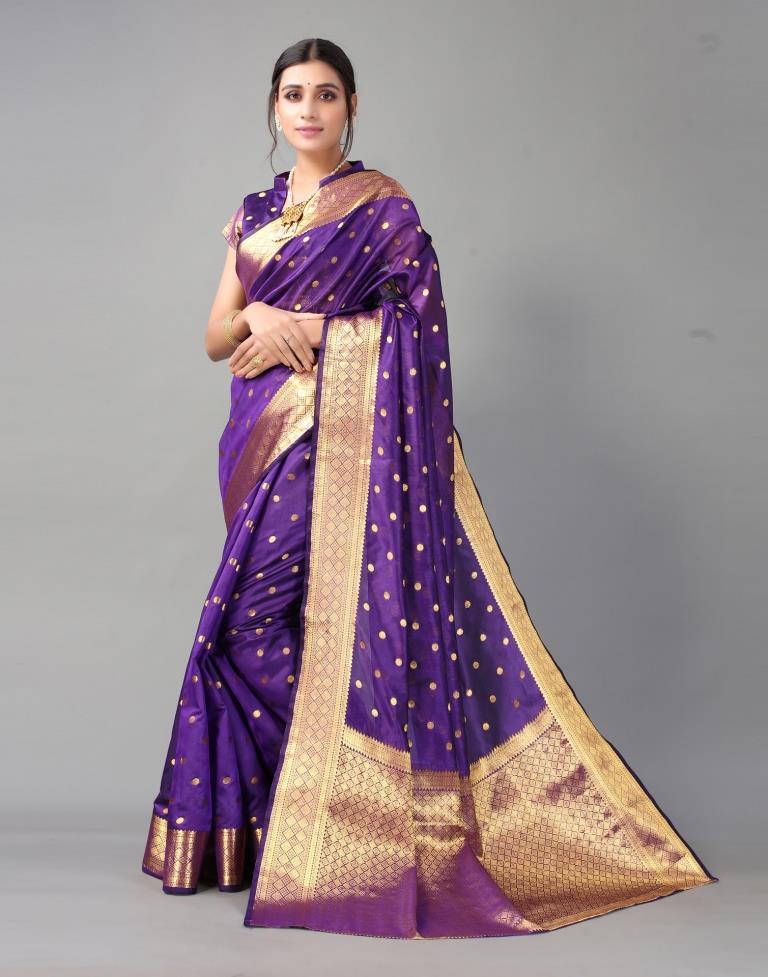 Violet Chanderi Silk Saree | Sudathi
