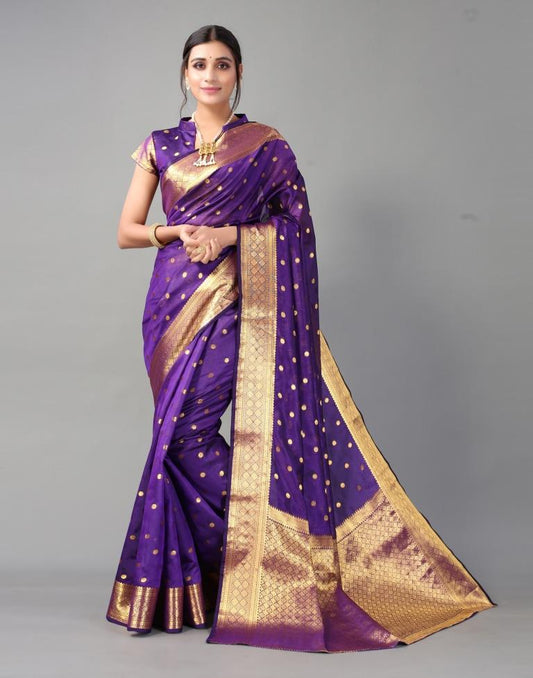 Violet Chanderi Silk Saree | Sudathi