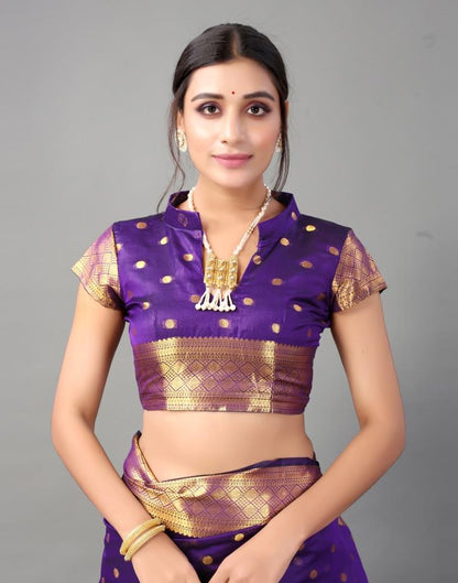Violet Chanderi Silk Saree | Sudathi