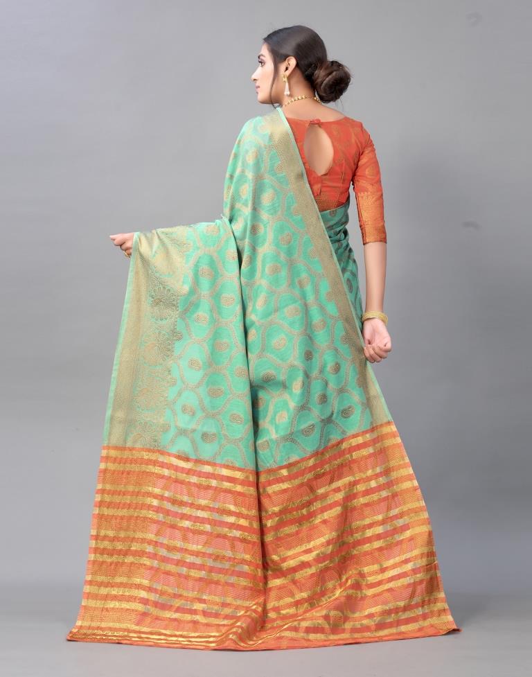 Mint Green Cotton Saree | Sudathi