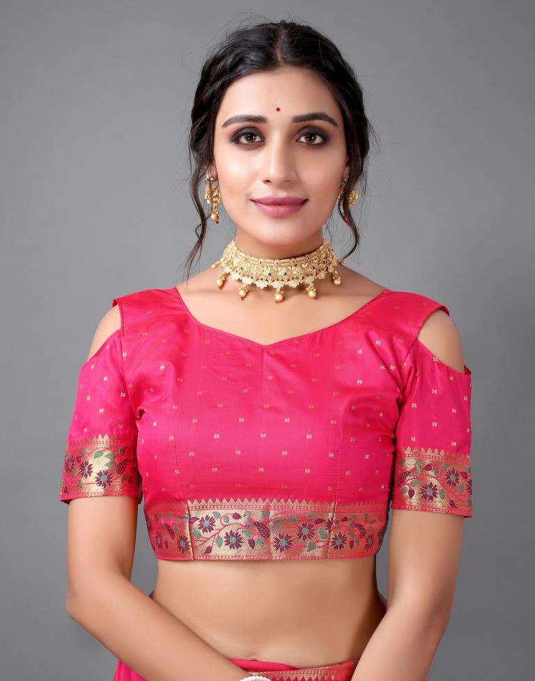 Fuscia Pink Paithani Silk Saree | Sudathi