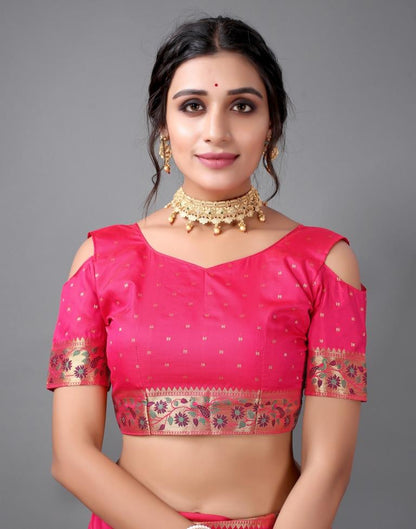 Fuscia Pink Paithani Silk Saree | Sudathi