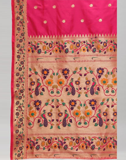 Fuscia Pink Paithani Silk Saree | Sudathi