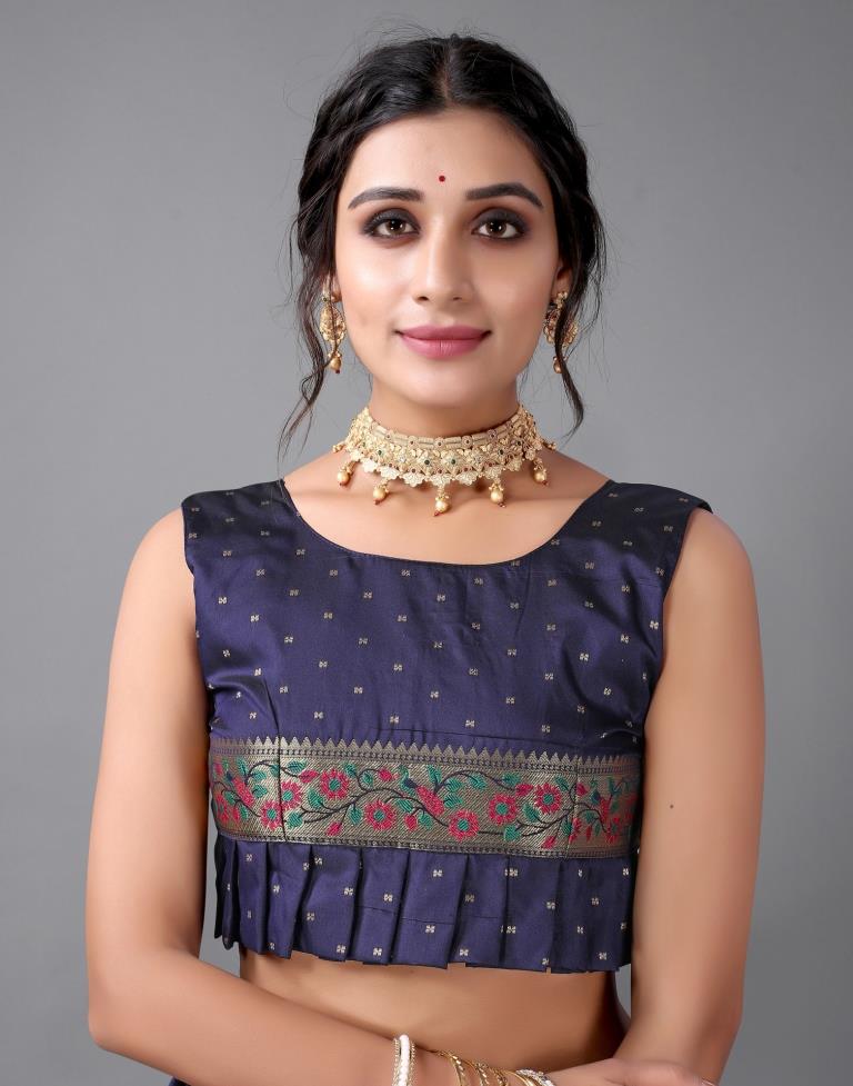 Navy Blue Paithani Slik Saree | Sudathi