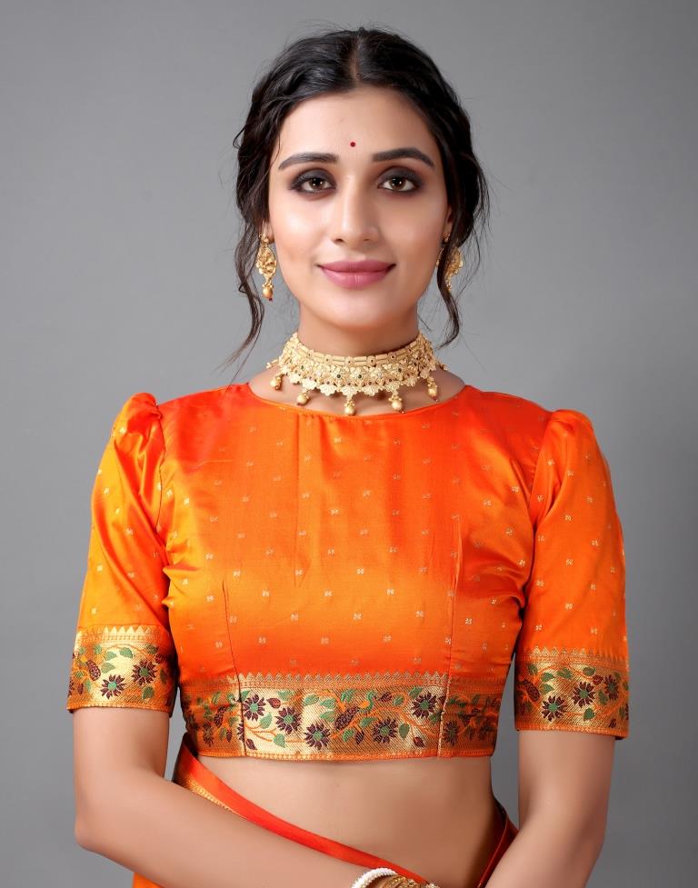 Orange Paithani Silk Saree | Sudathi