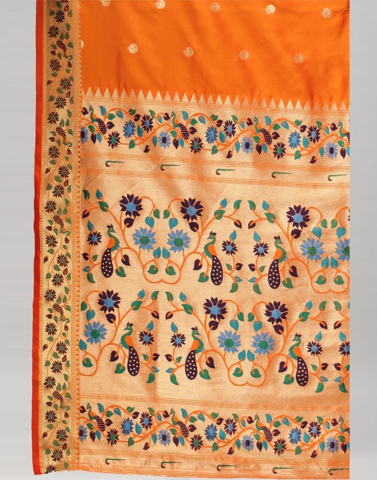Orange Paithani Silk Saree | Sudathi