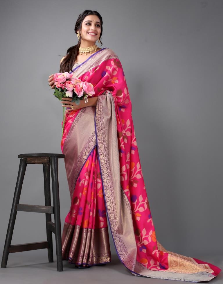 Pink Banarasi Silk Saree | Sudathi