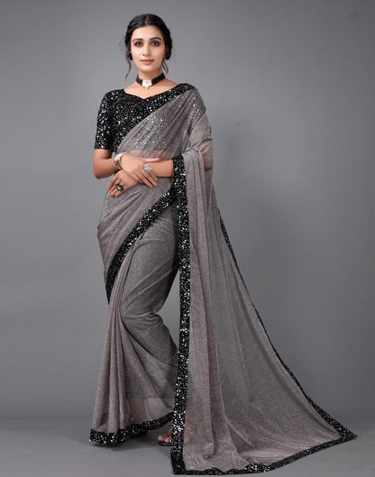 Grey Sequins Saree | Sudathi
