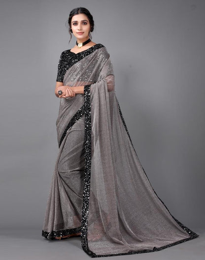 Grey Sequins Saree | Sudathi