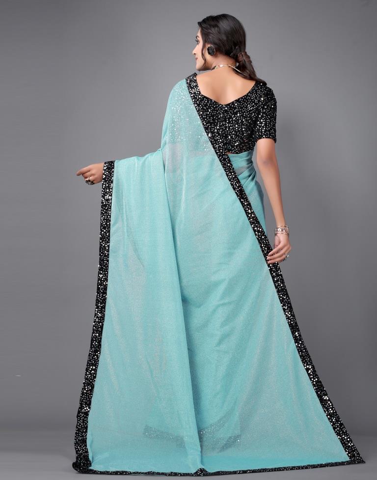 Blue Sequins Saree | Sudathi