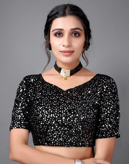 Blue Sequins Saree | Sudathi