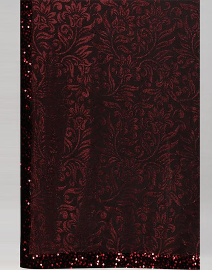Maroon Woven Sequence Saree | Sudathi