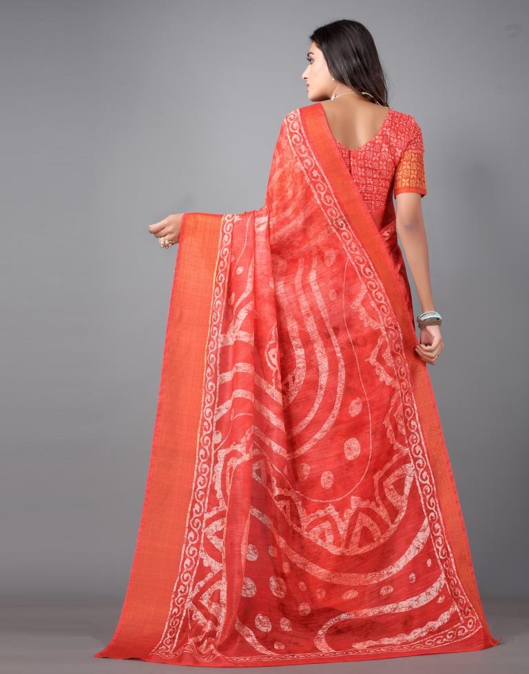Coral Pink Cotton Saree | Sudathi