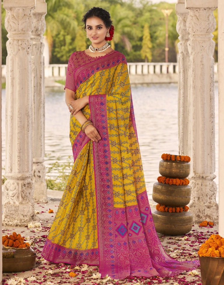 Turmeric Yellow Cotton Saree | Sudathi