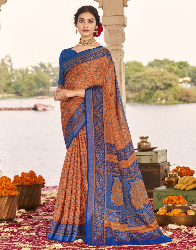 Peach Cotton Saree | Sudathi