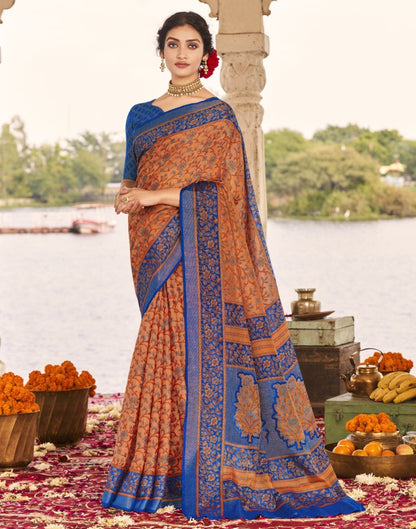 Peach Cotton Saree | Sudathi