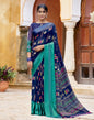 Navy Blue Printed Saree | Sudathi