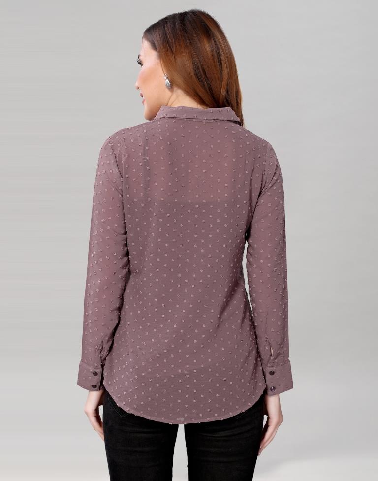 Dark Dusty Pink Rotta Butti Shirt | Sudathi