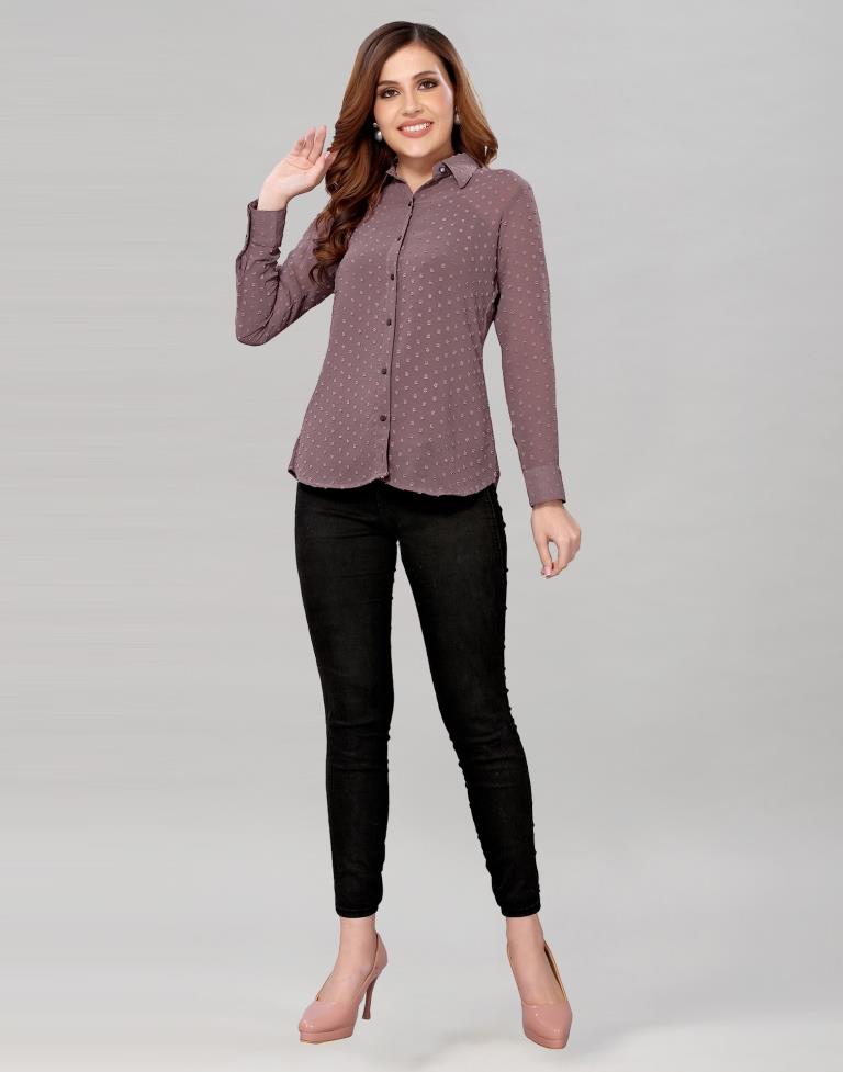 Dark Dusty Pink Rotta Butti Shirt | Sudathi