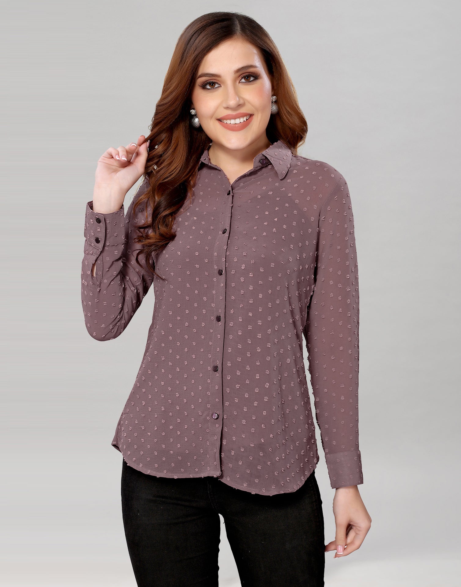 Dark Dusty Pink Rotta Butti Shirt | Sudathi