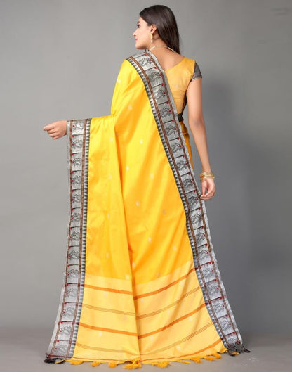 Yellow Weaving Cotton Saree