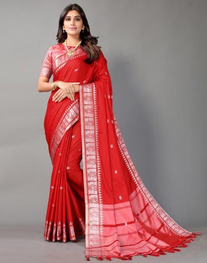 Silver  Banarasi Silk Saree