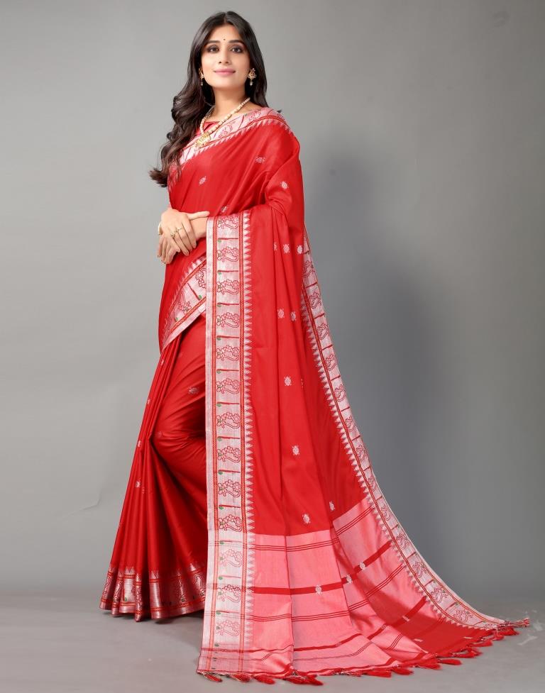 Silver  Banarasi Silk Saree
