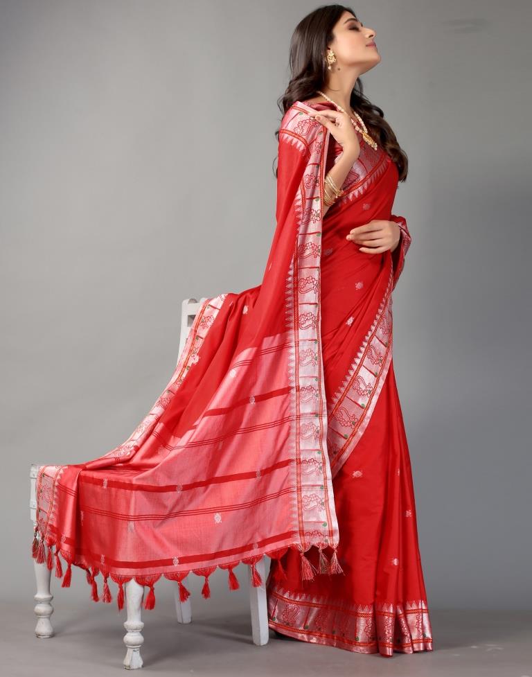 Silver  Banarasi Silk Saree