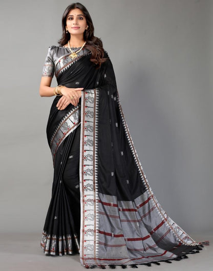 Black Weaving Cotton Saree