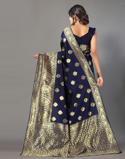 Navy Blue Silk Saree | Leemboodi