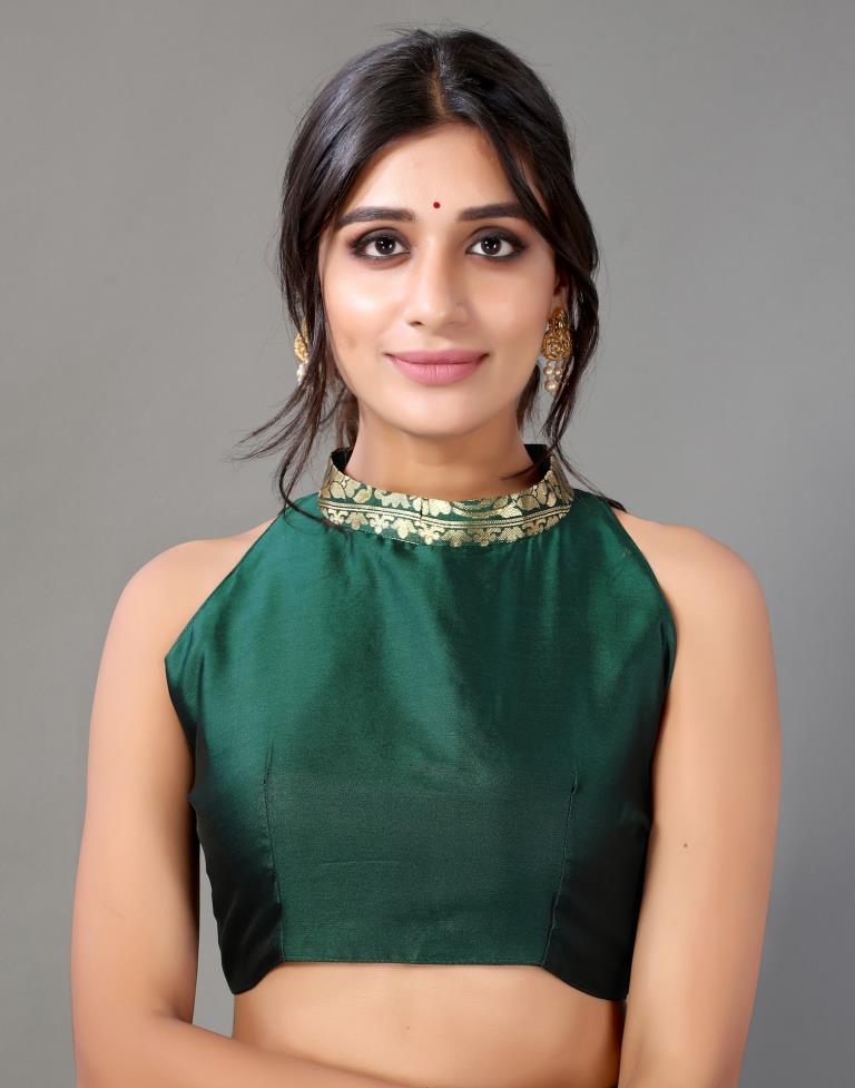 Bottle Green Silk Saree | Leemboodi