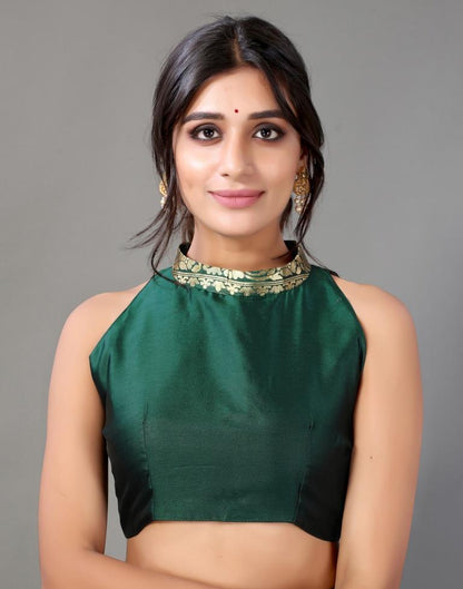 Bottle Green Silk Saree | Leemboodi