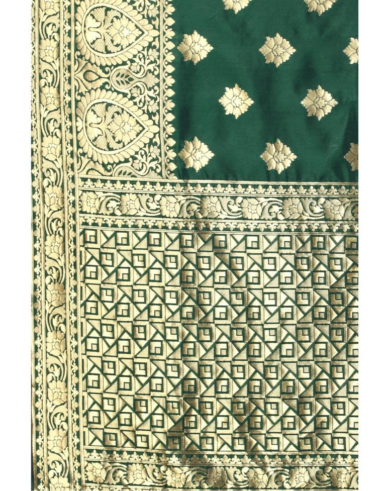 Bottle Green Silk Saree | Leemboodi