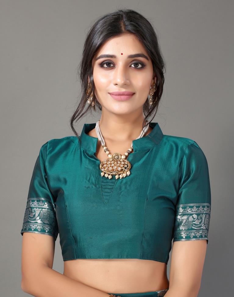 Teal Blue Silk Saree | Leemboodi