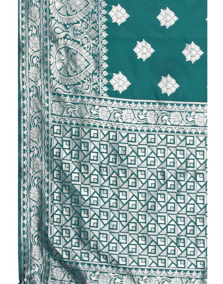 Teal Blue Silk Saree | Leemboodi