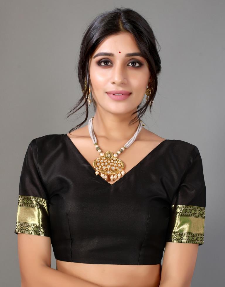 Black And Golden Silk Saree | Leemboodi