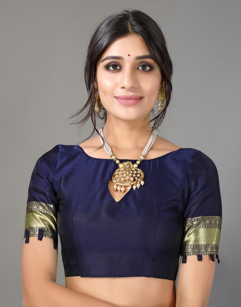 Navy Blue And Golden Silk Saree | Leemboodi
