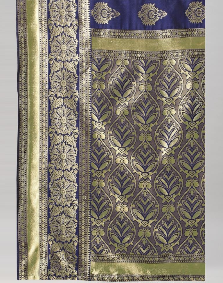 Navy Blue And Golden Silk Saree | Leemboodi