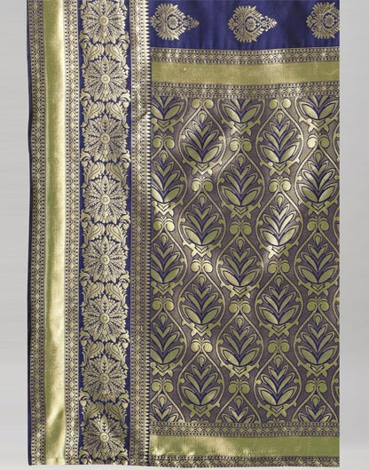 Navy Blue And Golden Silk Saree | Leemboodi