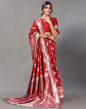 Red And Silver Silk Saree | Leemboodi