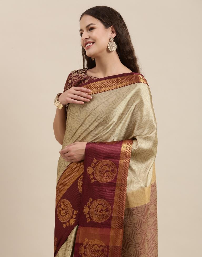 Beige Silk Saree | Sudathi