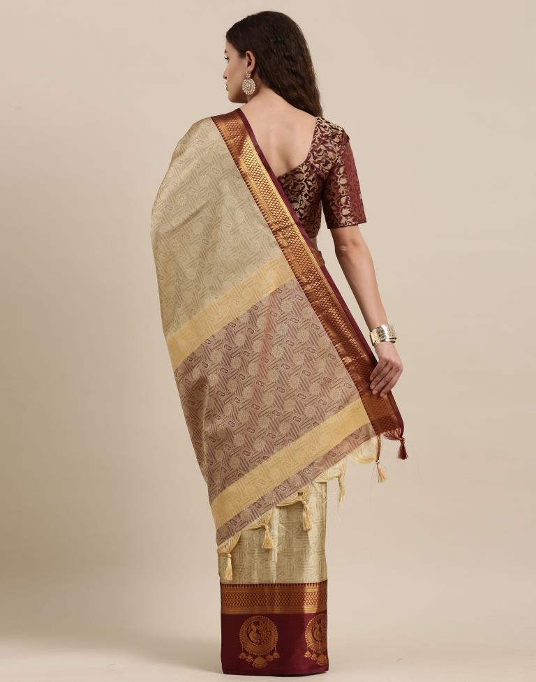 Beige Silk Saree | Sudathi