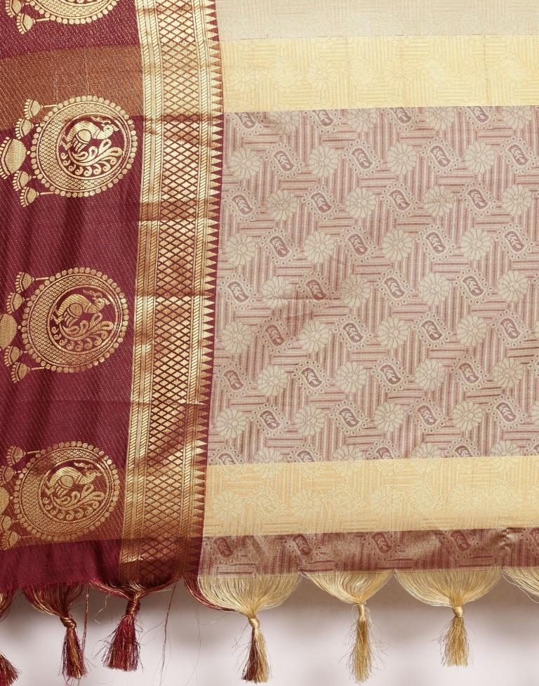 Beige Silk Saree | Sudathi