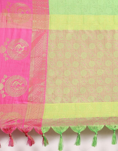 Parrot Green Silk Saree | Sudathi