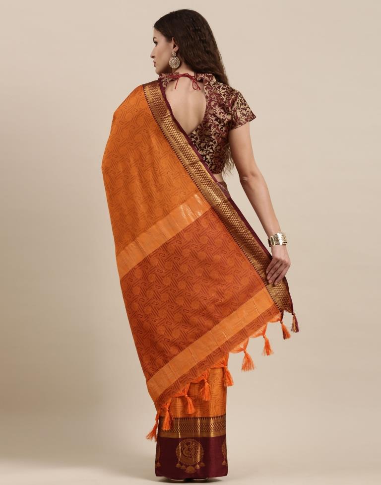 Dusty Orange Silk Saree | Sudathi